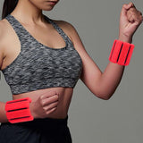 Maxbell 1 Pair Wearable Wrist Ankle Weights Running Dance Cardio Adjustable Yoga Red