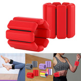 Maxbell 1 Pair Wearable Wrist Ankle Weights Running Dance Cardio Adjustable Yoga Red
