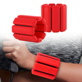 Maxbell 1 Pair Wearable Wrist Ankle Weights Running Dance Cardio Adjustable Yoga Red