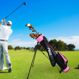 Maxbell Portable Golf Stand Bag Men with Strap with Bracket Pitch and Putt Bag Pink