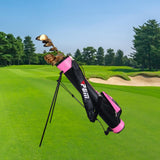 Maxbell Portable Golf Stand Bag Men with Strap with Bracket Pitch and Putt Bag Pink