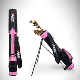 Maxbell Portable Golf Stand Bag Men with Strap with Bracket Pitch and Putt Bag Pink