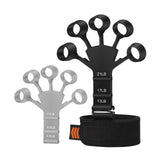 Maxbell Finger Exerciser Stretcher Adults Power Exercise Athlete Finger Strengthener 2Pcs Black Gray