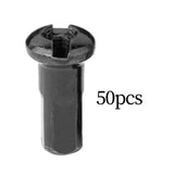 Maxbell 50Pcs Bike Spoke Nipples Spoke Decoration End Tips Nipples Bicycle Spoke Cap 13mm  13G Black