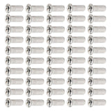 Maxbell 50Pcs Bike Spoke Nipples Spoke Decoration End Tips Nipples Bicycle Spoke Cap 12mm  14G Argent