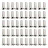 Maxbell 50Pcs Bike Spoke Nipples Spoke Decoration End Tips Nipples Bicycle Spoke Cap 12mm  14G Argent