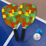 Maxbell Wooden Pickleball Set 2 Paddles & 2 Balls Outdoor Indoor Sports