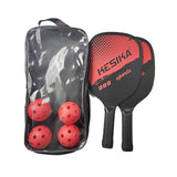 Maxbell Pickleball Paddles Set Rackets Wood with 4 Balls Carry Bag for Adults Women Red