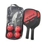 Maxbell Pickleball Paddles Set Rackets Wood with 4 Balls Carry Bag for Adults Women Red