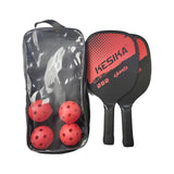 Maxbell Pickleball Paddles Set Rackets Wood with 4 Balls Carry Bag for Adults Women Red