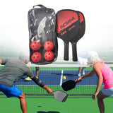 Maxbell Pickleball Paddles Set Rackets Wood with 4 Balls Carry Bag for Adults Women Red