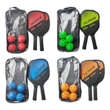 Maxbell Pickleball Paddles Set Rackets Wood with 4 Balls Carry Bag for Adults Women Red