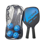 Maxbell Pickleball Paddles Set Rackets Wood with 4 Balls Carry Bag for Adults Women Blue