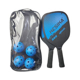Maxbell Pickleball Paddles Set Rackets Wood with 4 Balls Carry Bag for Adults Women Blue