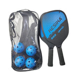 Maxbell Pickleball Paddles Set Rackets Wood with 4 Balls Carry Bag for Adults Women Blue