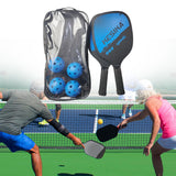 Maxbell Pickleball Paddles Set Rackets Wood with 4 Balls Carry Bag for Adults Women Blue