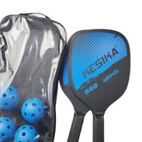 Maxbell Pickleball Paddles Set Rackets Wood with 4 Balls Carry Bag for Adults Women Blue