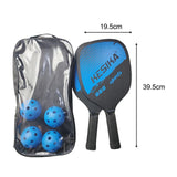 Maxbell Pickleball Paddles Set Rackets Wood with 4 Balls Carry Bag for Adults Women Blue