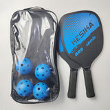 Maxbell Pickleball Paddles Set Rackets Wood with 4 Balls Carry Bag for Adults Women Blue