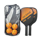 Maxbell Pickleball Paddles Set Rackets Wood with 4 Balls Carry Bag for Adults Women Orange