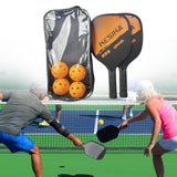 Maxbell Pickleball Paddles Set Rackets Wood with 4 Balls Carry Bag for Adults Women Orange