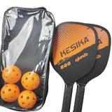 Maxbell Pickleball Paddles Set Rackets Wood with 4 Balls Carry Bag for Adults Women Orange