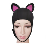 Maxbell Cat Ears Scuba Diving Hood Hat for Woman Children for Water Sports Accessory Rose Red Ear S