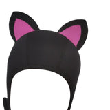 Maxbell Cat Ears Scuba Diving Hood Hat for Woman Children for Water Sports Accessory Rose Red Ear S