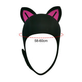 Maxbell Cat Ears Wetsuit Hood Hat for Woman Children Convenient to Wear and Take Off Rose Red Ear L