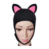 Maxbell Cat Ears Scuba Diving Hood Hat for Woman Children for Water Sports Accessory Pink Ear S