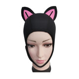 Maxbell Cat Ears Wetsuit Hood Hat for Woman Children Convenient to Wear and Take Off Pink Ear S