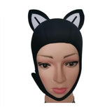 Maxbell Cat Ears Wetsuit Hood Hat for Woman Children Convenient to Wear and Take Off White Ear S