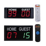 Maxbell Wall Mounted Electronic Digital Scoreboard Stopwatch Soccer Wrestling Tennis White Remote Control