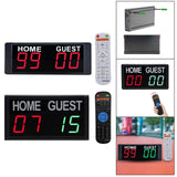 Maxbell Wall Mounted Electronic Digital Scoreboard Stopwatch Soccer Wrestling Tennis White Remote Control