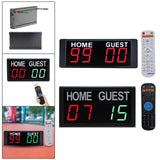 Maxbell Wall Mounted Electronic Digital Scoreboard Stopwatch Soccer Wrestling Tennis White Remote Control