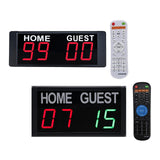 Maxbell Wall Mounted Electronic Digital Scoreboard Stopwatch Soccer Wrestling Tennis White Remote Control