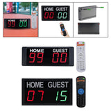 Maxbell Wall Mounted Electronic Digital Scoreboard Stopwatch Soccer Wrestling Tennis White Remote Control