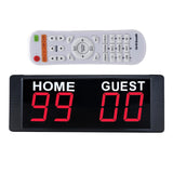 Maxbell Wall Mounted Electronic Digital Scoreboard Stopwatch Soccer Wrestling Tennis White Remote Control