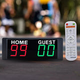 Maxbell Wall Mounted Electronic Digital Scoreboard Stopwatch Soccer Wrestling Tennis White Remote Control