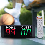 Maxbell Wall Mounted Electronic Digital Scoreboard Stopwatch Soccer Wrestling Tennis White Remote Control