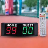 Maxbell Wall Mounted Electronic Digital Scoreboard Stopwatch Soccer Wrestling Tennis White Remote Control