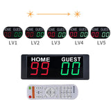 Maxbell Wall Mounted Electronic Digital Scoreboard Stopwatch Soccer Wrestling Tennis White Remote Control