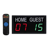 Maxbell Wall Mounted Electronic Digital Scoreboard Stopwatch Soccer Wrestling Tennis Black Remote Control