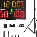 Maxbell Multifunctional Electronic Scoreboard with Remote Control for Boxing Indoor With Tripod