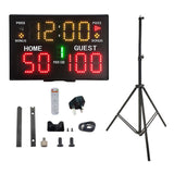 Maxbell Tabletop Digital Scoreboard 30Meters Control Distance for Basketball Boxing with Tripod