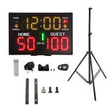 Maxbell Tabletop Digital Scoreboard 30Meters Control Distance for Basketball Boxing with Tripod