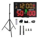 Maxbell Tabletop Digital Scoreboard 30Meters Control Distance for Basketball Boxing with Tripod