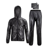 Maxbell Rain suits Waterproof Hooded Women Men Adults for Fishing Travel Outdoor L BLACK