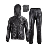 Maxbell Rain suits Waterproof Hooded Women Men Adults for Fishing Travel Outdoor L BLACK