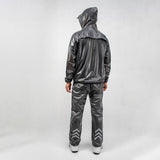 Maxbell Rain suits Waterproof Hooded Women Men Adults for Fishing Travel Outdoor L BLACK